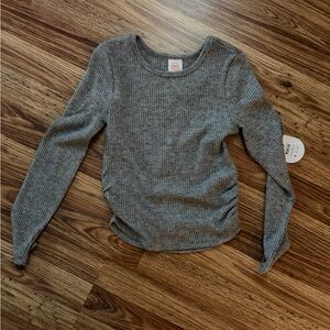 Girls grey glitter long sleeve shirt